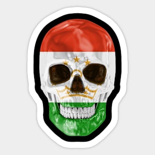 Tajikistan Flag Skull - Gift for Tajikistani With Roots From Tajikistan Sticker